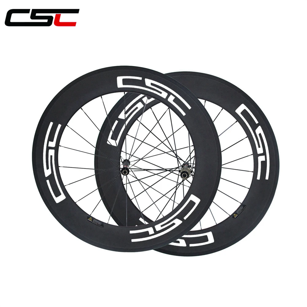 

U shape 25mm Width 88mm Clincher Straight Pull Carbon Bicycle Road Wheels Novatec AS511SB FS522SB hub + CN 424 sapim spokes