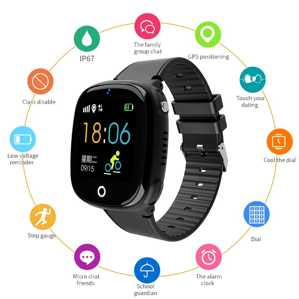 Hangrui New Smart Watch Children's SOS Call Watch GPS Positioning Sports remote control waterproof Camera Student Watch 550mAh