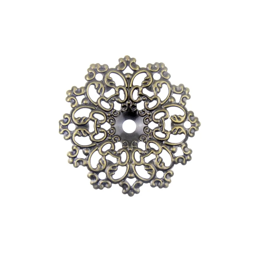 

Free shipping-30Pcs Silver Tone Filigree Wraps Flower Connectors Metal Crafts Gift Decoration DIY Findings 6x6cm J0002