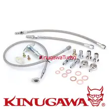 Kit linha para 4b11t turbo oil & water kinugawa lancer evo x 10 w/estoque td05h/td05ha turbo