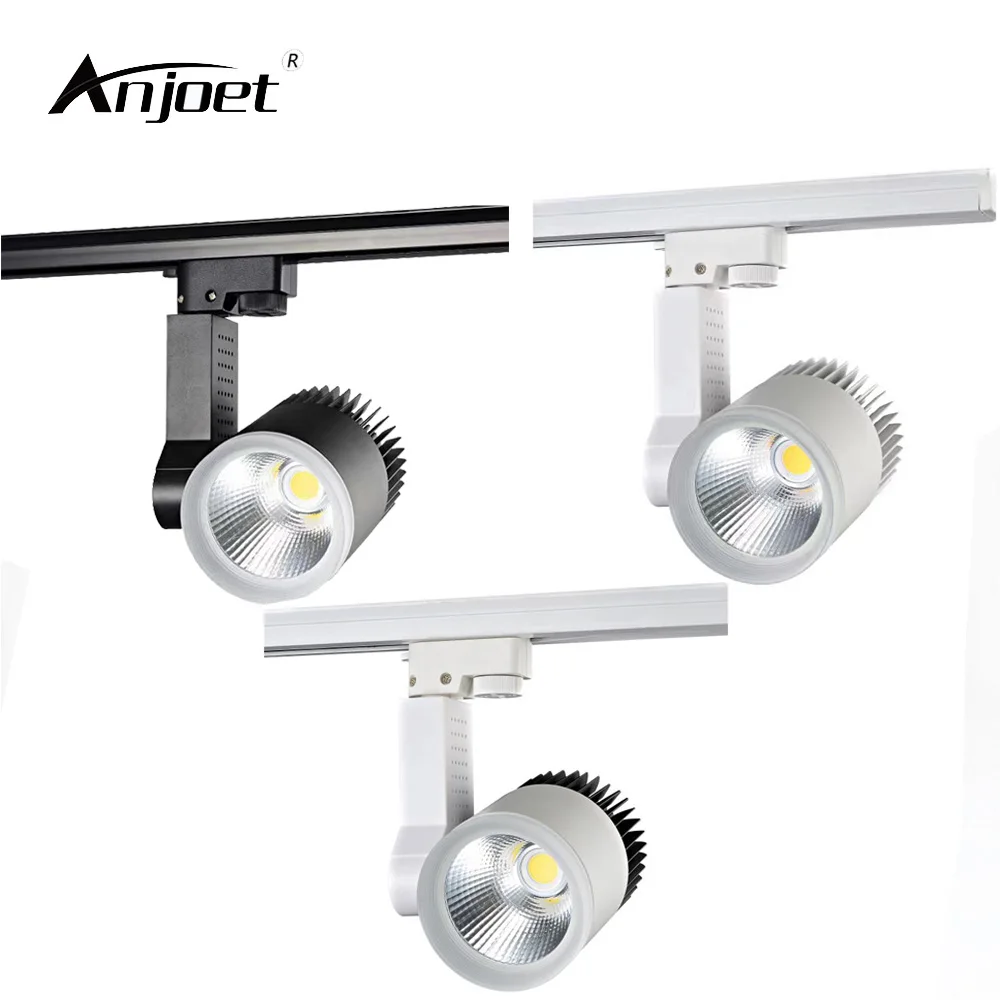 ANJOET 7 W 15 W 20 W 30 W COB LED المسار الإضاءة قضيب ألومنيوم مصباح المصابيح الأضواء iluminacao للملابس الحصري متجر الإضاءة