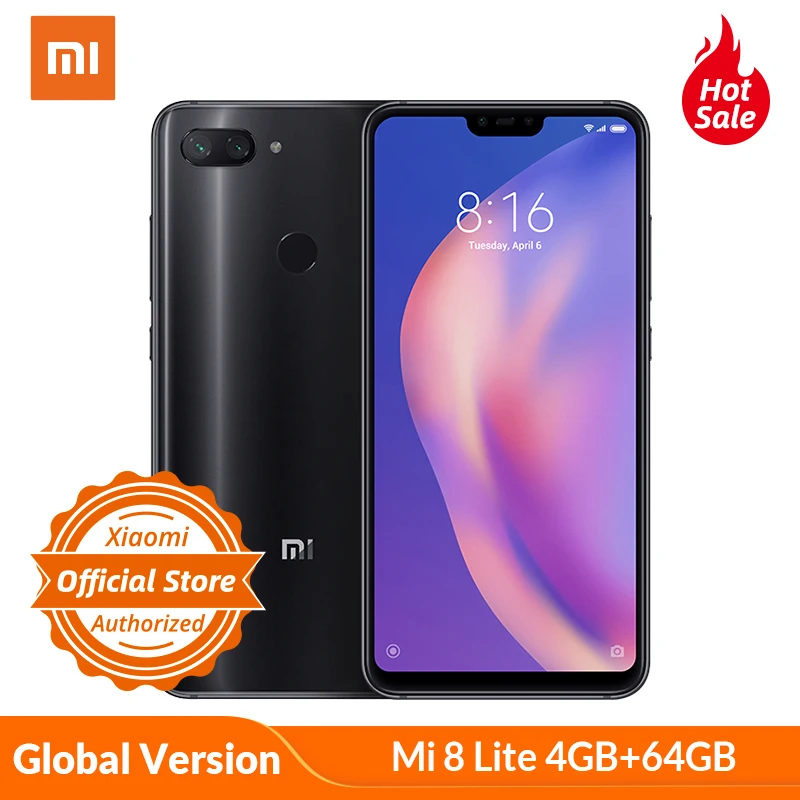 Глобальная версия Xiaomi Mi 8 Lite 4 Гб 64 ГБ Snapdragon 660 полноэкранный мобильный телефон 6 26