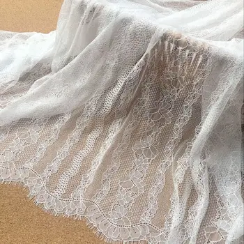

GLace 3M/Lot 100% Polyester High Quality Mesh Eyelash Lace Fabric DIY Craft Material Wedding Dress Shawl Veil AccessoriesTX650