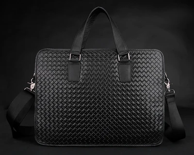 Роскошные трикотажные полный зерна натуральной кожи мужчины портфель деловая