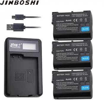 

3pcs EN-EL15 ENEL15 EN EL15 Battery + LCD Single USB Charger For Nikon DSLR D600 D610 D800 D800E D810 D7000 D7100 D7200 V1