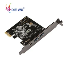 USB 3,1 type C PCIe Плата расширения PCI-e до 1 type C и 2 type A 3,0 USB адаптер PCI Express Riser Card для рабочего стола TXB055