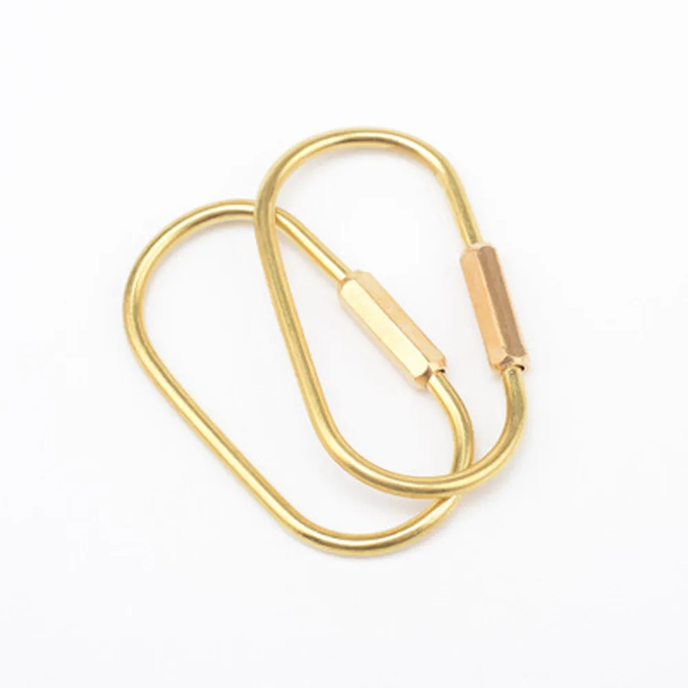 OTOKY2018HotSale1PcsBrassFlatSplitRingKeyHangHookChainHookHolderDIYCraftHardwareMay18