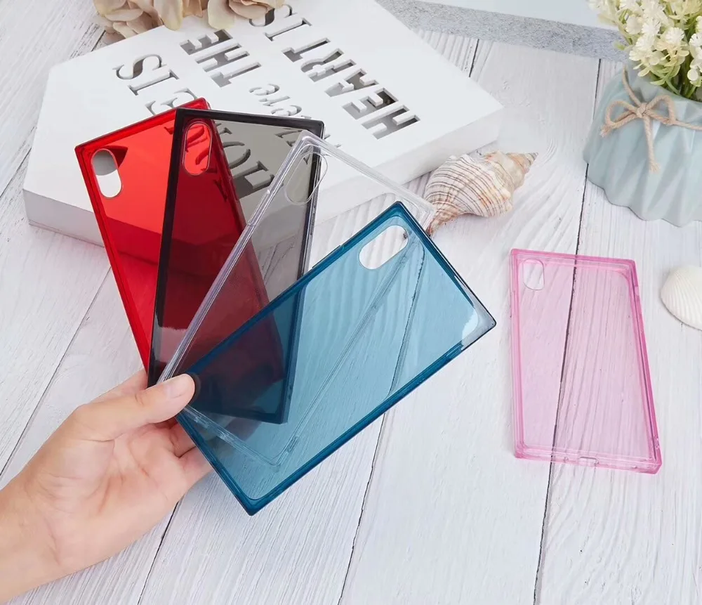 

New Frame Transparent Cover for iPhone 8 7 6 6S Plus Anti-knock Case Soft Capa Fundas for iPhone X XS Max XR Silicone Hoesjes