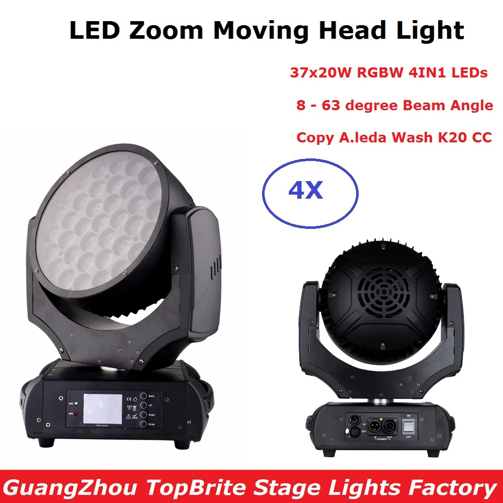 

Zoom Moving Head Light 37X20W RGBW 4IN1 LED Moving Head Beam Wash Light DMX Disco Strobe Stage Light Party Nightclub Show Light