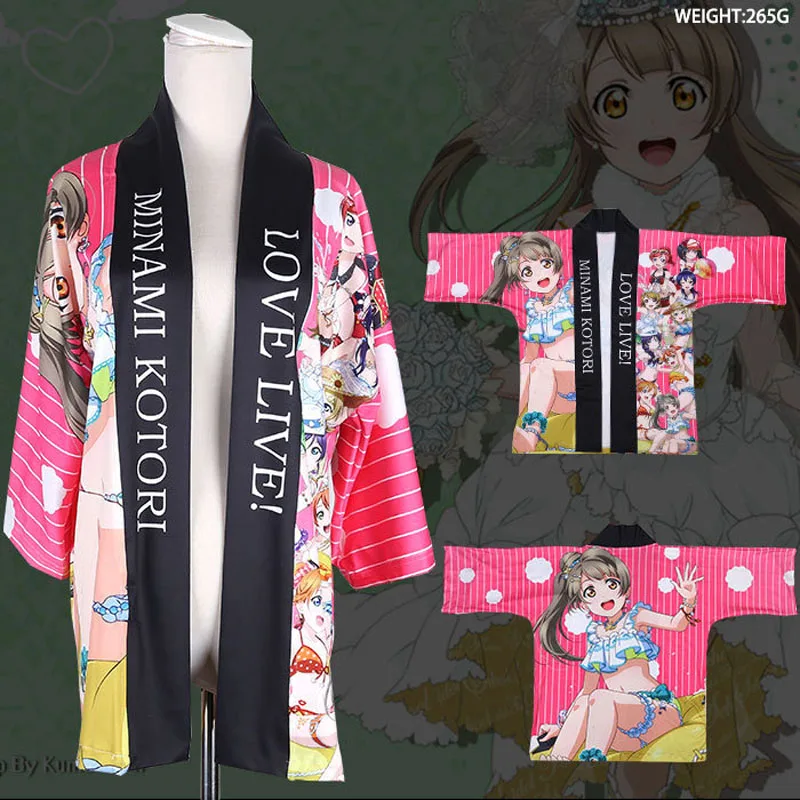 Love live Kousaka Honoka Minami Kotori плащ юката Косплей-костюм в стиле Love live! Японские мужские и женские кимоно повседневные Haori - Цвет: 4