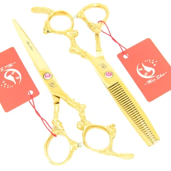 

Meisha 6 inch Golden Hair Scissors Set Japan 440c Dragon Handle Design Cutting Thinning Styling Tools for Haircut HA0331