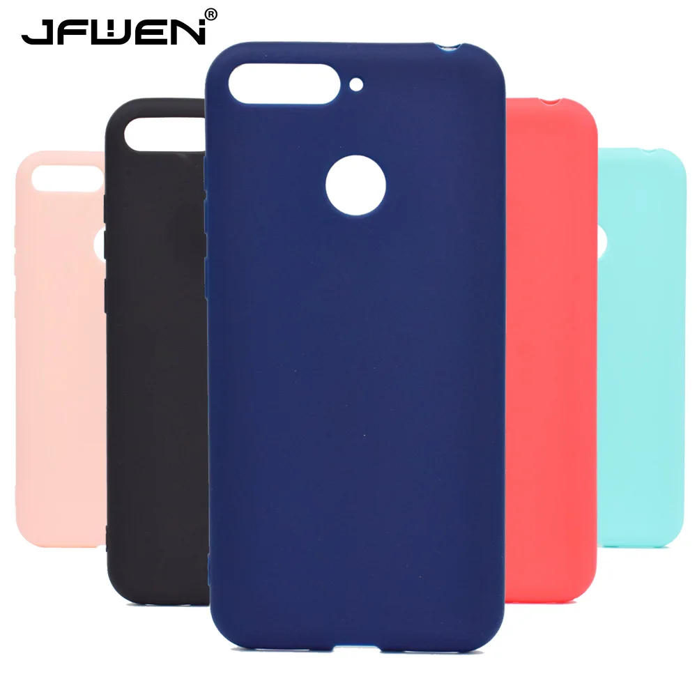 

JFWEN Honor 7A Case on For Funda Huawei Honor 7A DUA-L22 Case 5.45 inch Candy Color Soft TPU Back Cover For Huawei Y5 2018 Cases