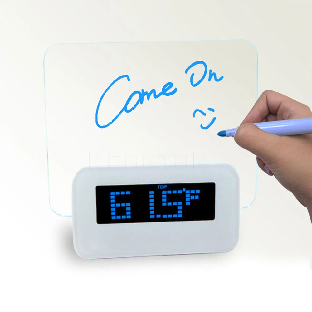 1pc Digital Blue LED Alarm Clocks Fluorescent Projection Desktop Clock