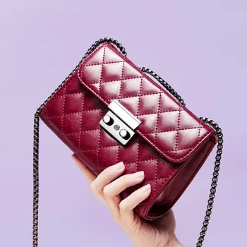 

Fashion Diamond Lattice Chain Bag Genuine Leather Crossbody Bags For Women Luxury Handbags Women Bags Designer sac a main