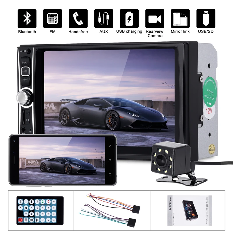Автомагнитола 2 Din MP5 плеер 6 дюйма Bluetooth громкая связь автомобильное аудио USB FM AUX