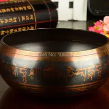 Редкое превосходное тибетское кольцо Ом Гонг Йога Поющая чаша размер 17-18 см медная серебряная чаша дракон