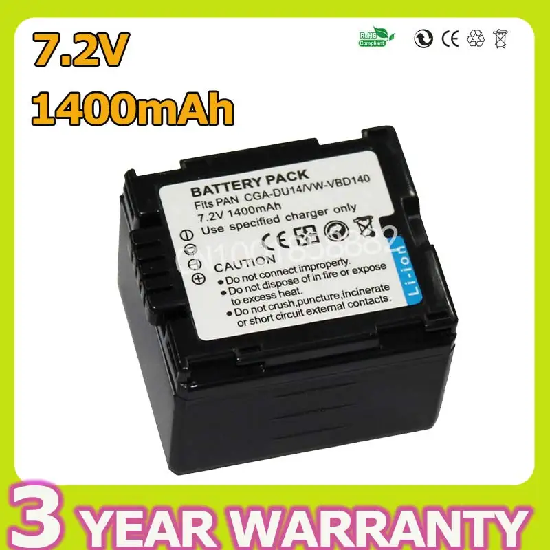 Buy 1400mAh 7.2V VW VBD140 VW VBD070 CGA DU06 DU07