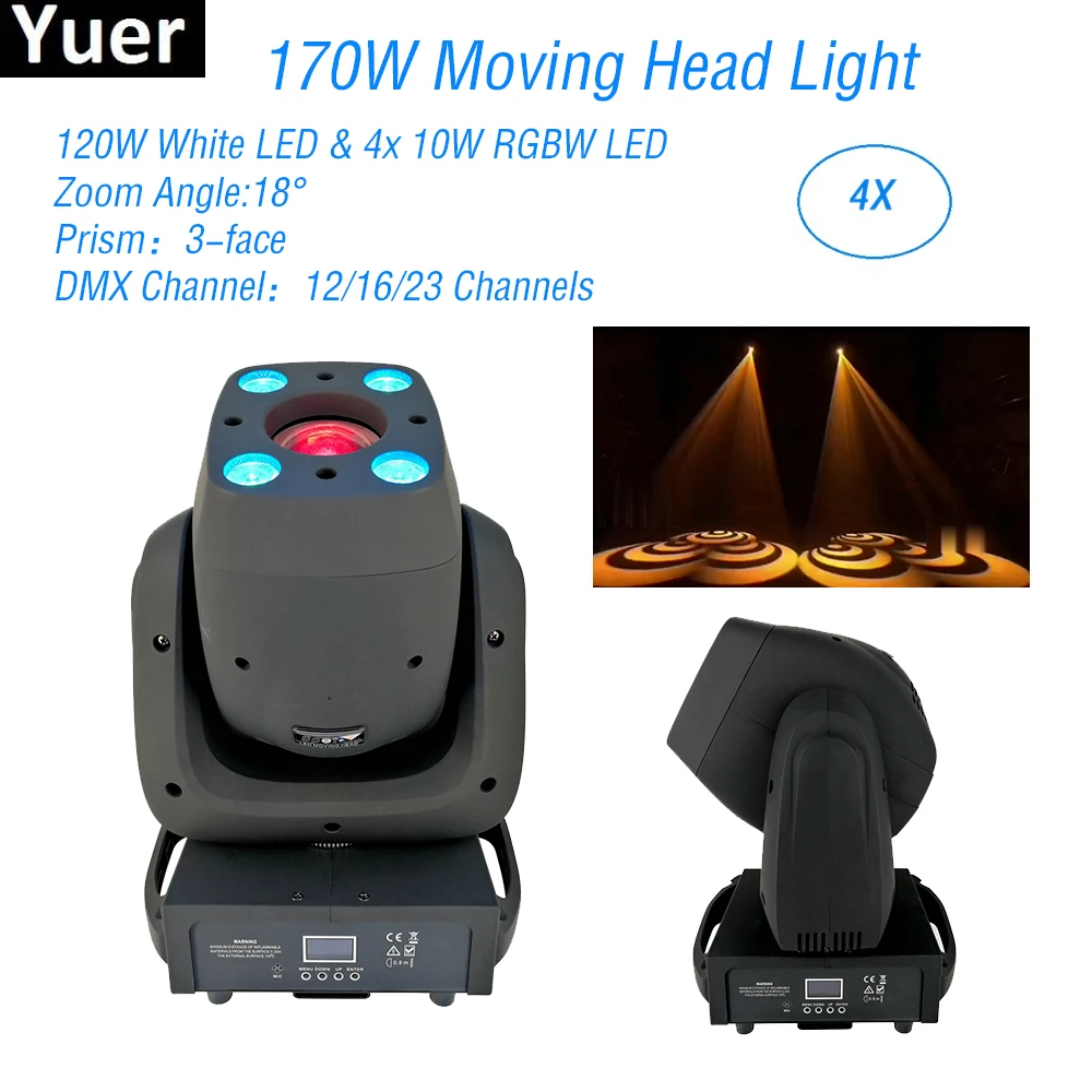4Pcs/Lot 170W LED Spot Moving Head Light DJ Equipment Colour Music Sound Party Lights Disco Club Bar | Лампы и освещение
