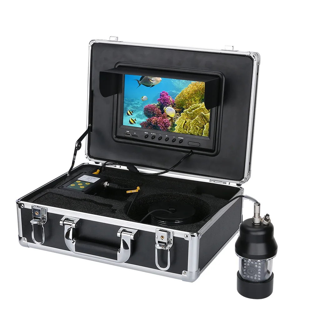 100 м/50 м/20 М Подводная охота Видео Камера Рыболокаторы 9 дюймов DVR Регистраторы 22leds 360 градусов вращающийся Камера
