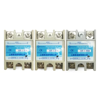 

Good quality newly 10A 25A 40A DC control AC solid state relay SSR contactless switch function input 3~32VDC output 24~480VAC