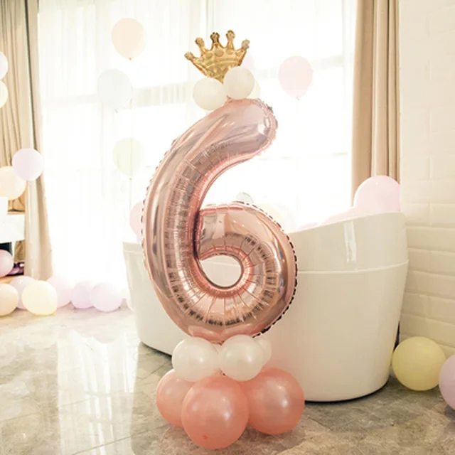 19 шт 1-й День рождения воздушные шары розовое золото номер шарик для дня рождения вечерние украшения дети мальчик шарик для девочек