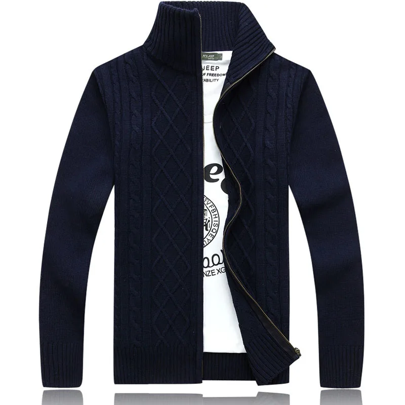 Mens 2017 Fashion Clothes Zipper Warm Full Sleeve Sweater