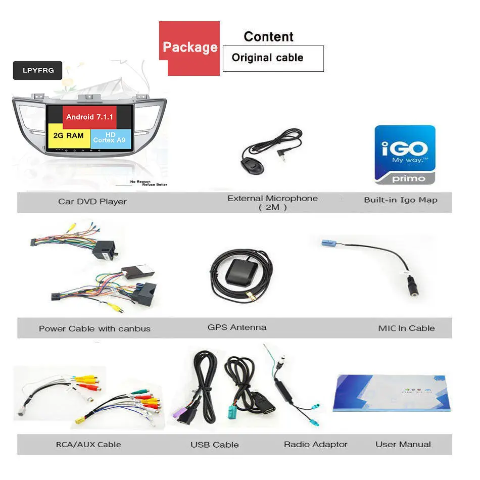 Perfect 2 din Android 9.0 car dvd gps radio stereo 2 din for Hyundai IX35 Tucson 2015 2016 17 2018 Car audio TV gps Sat Navi dvd Player 15