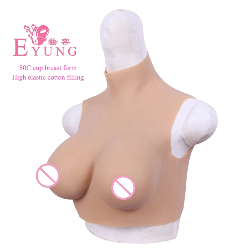 80C de alta calidad de silicona, forma de pecho para los travestis travestismo accesorios realista tetas reforzador del pecho teta drag queen Transexual - 2