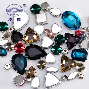 Image 2 - Cristal para coser diamantes de imitación con garra, piedras coloridas para mezclar la forma de vestido, 50 unidades/paquete S037