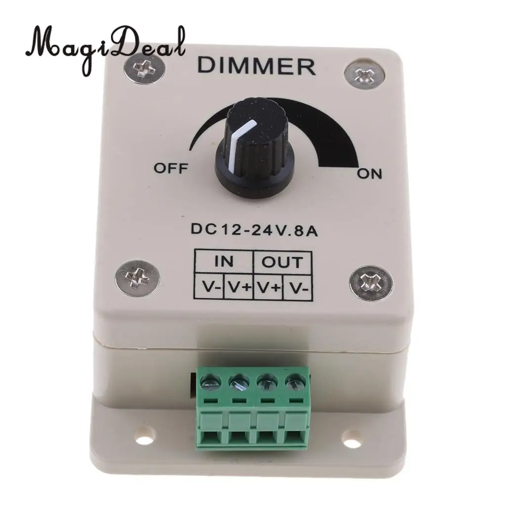 MagiDeal Durable Marine 12V LED Strip Lights PWM Dimming Controller Dimmer for Boat Marine Yacht Dinghy Parts Accessories