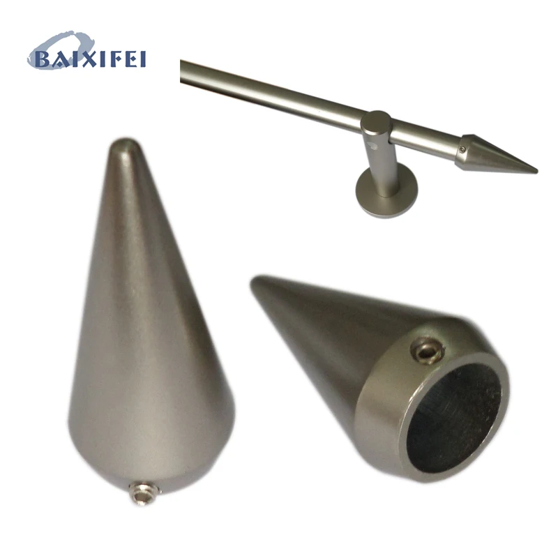 

D16mm Curtain Rod Decorative Head Double Peaked Cone , Curtain Accessories Finials for Window Decoration