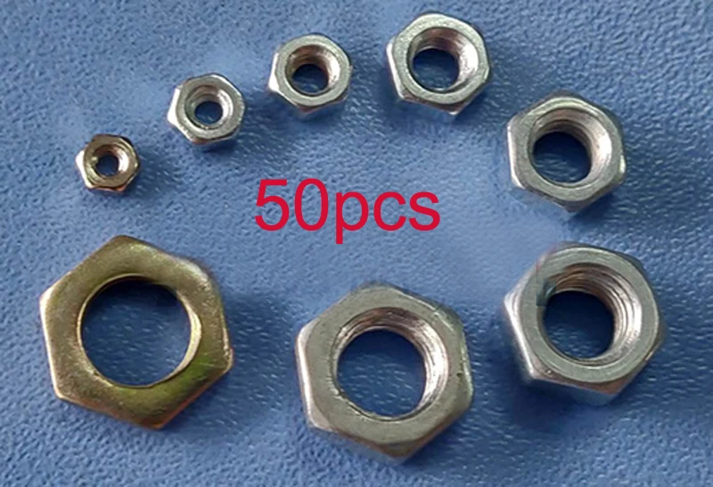 50 Uds. M2 M10 de Metal tuercas hexagonales, altura 1,8 6,8mm, tapón de rosca, cierre hexagonal, accesorios DIY para modelo de barco/Avión RC|Partes y accesorios| - AliExpress