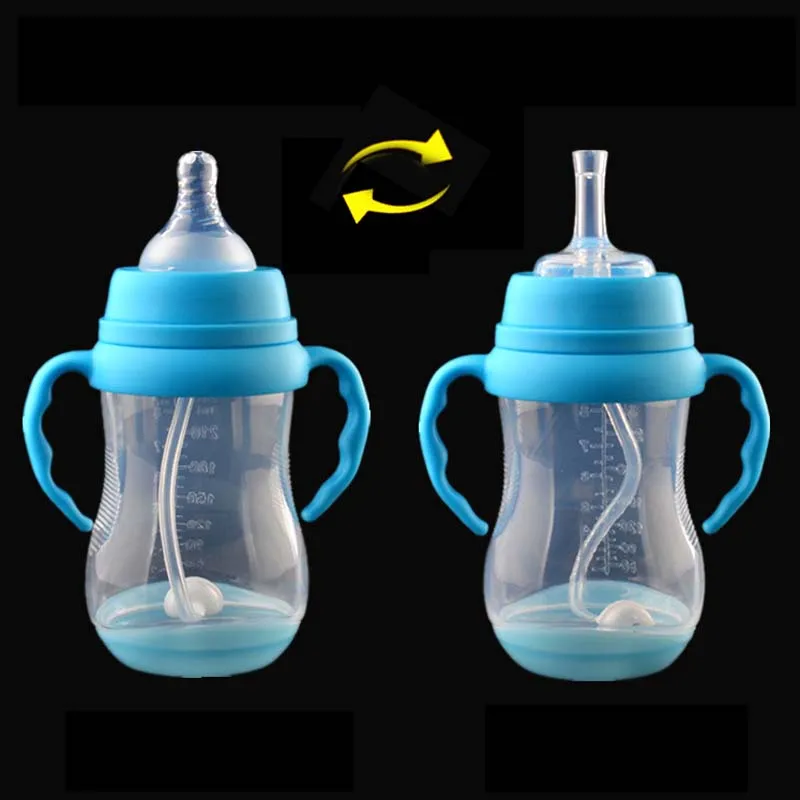 2 комплекта детских бутылочек, соломенная чашка, аксессуары для замены, силиконовые аксессуары для кормления с широким горлышком