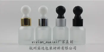 

15ml clear frosted Glass Essential Oil Bottle With aluminum dropper cap.the bottom of bottle is thin,Essential Oil Container