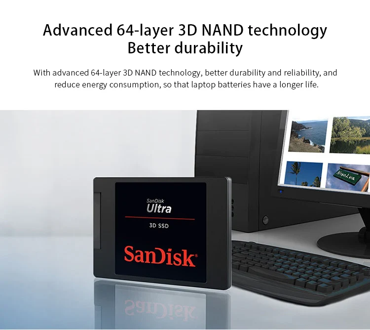 Sandisk ультра 3D Внутренний твердотельный накопитель 250 ГБ 500 1 ТБ 2 ТБ 560MBS жесткий диск SATA 3,0(6 ГБ/сек.) для ноутбука, настольного компьютера