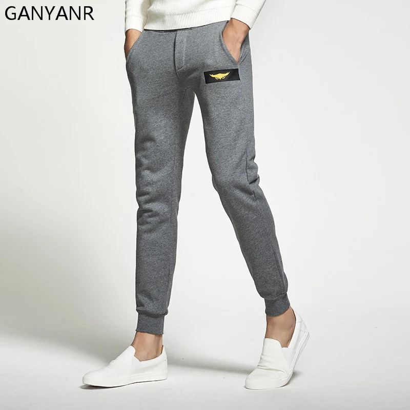 

GANYANR Running Pants Men Training Jogging Athletic Leggings Sport Gym Fitness Yoga Workout Elastic Long Trousers Slim Winter