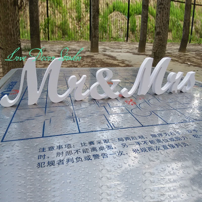 Wooden Letters Script Mr Mrs Set Wedding Table Decor Mr And Mrs