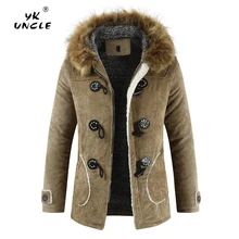 YK UNCLE Winter Fleece Military Jackets Men Faux Fur Hooded Windproof Outwear Parka Men Horns Buckle Thick Windbreaker Overcoat YK UNCLE Winter Fleece Military Jackets Men Faux Fur Hooded Windproof Outwear Parka Men Horns Buckle Thick Windbreaker Overcoat