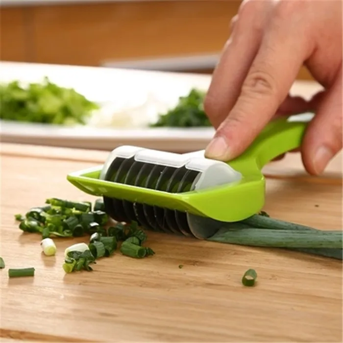 Stainless Kitchen Accessories Gadgets Blade Green Onion Chopper Slicer Garlic Coriander Cutter Chopper Vegatable Cooking Tools13