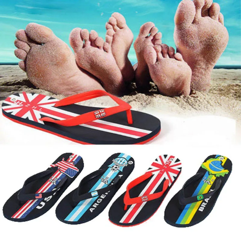 Г., раскрашенные флагом пляжные новые мужские шлепанцы chinelo пляжные сандалии мужские на плоской резиновой подошве Pantufa Unicornio