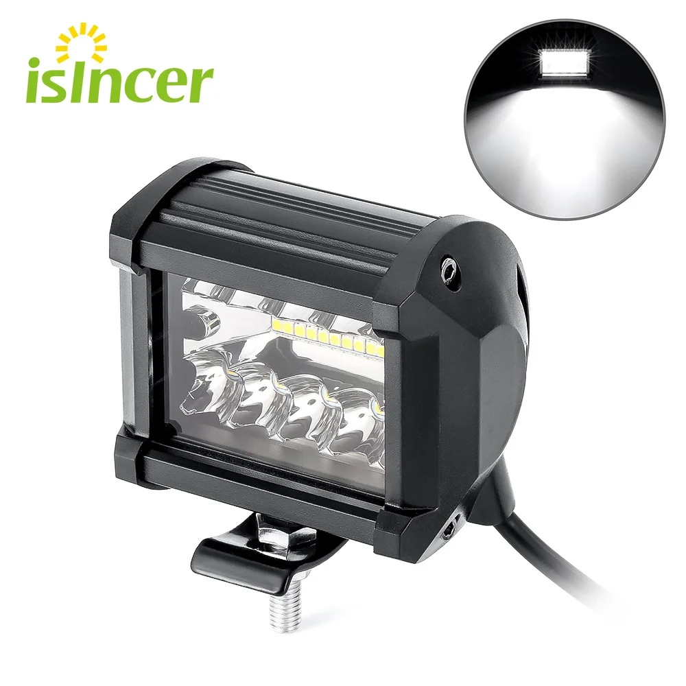 

iSincer 60W 12V 24V LED Work Light Bar Spotlight Driving Fog Lamp For Jeep SUV 4WD Truck Boat led beams Offroad 38 Chip LED bar