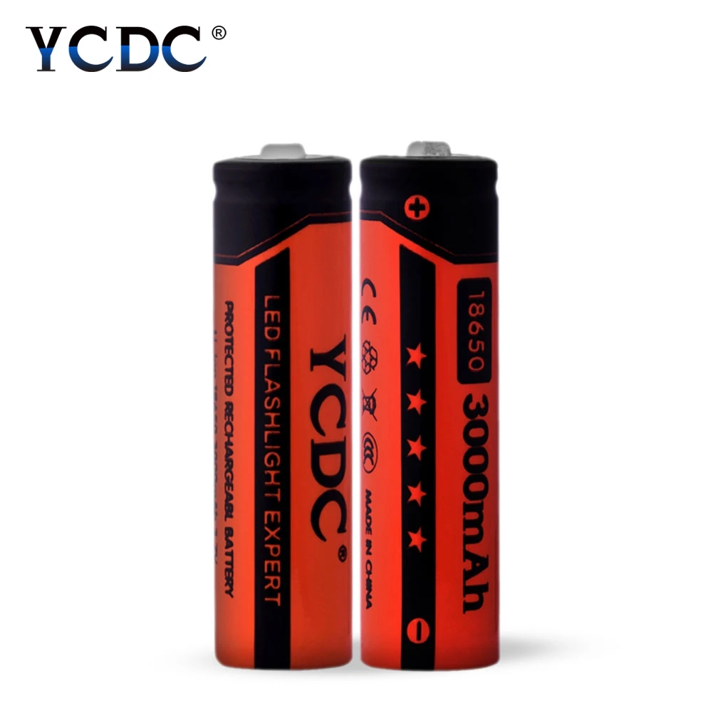 YCDC 2 20 шт./кор. литий ионный аккумулятор 18650 Перезаряжаемые батареи 3 7 V 3000 мА/ч