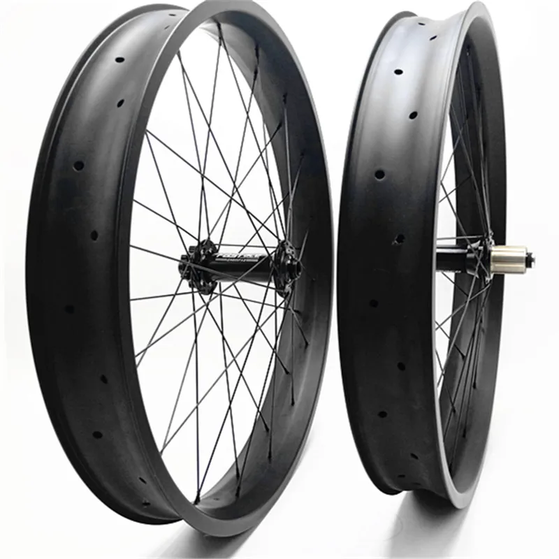 carbon fat wheels 100mm width UD 3K MATTE glossy fat bike disc wheels