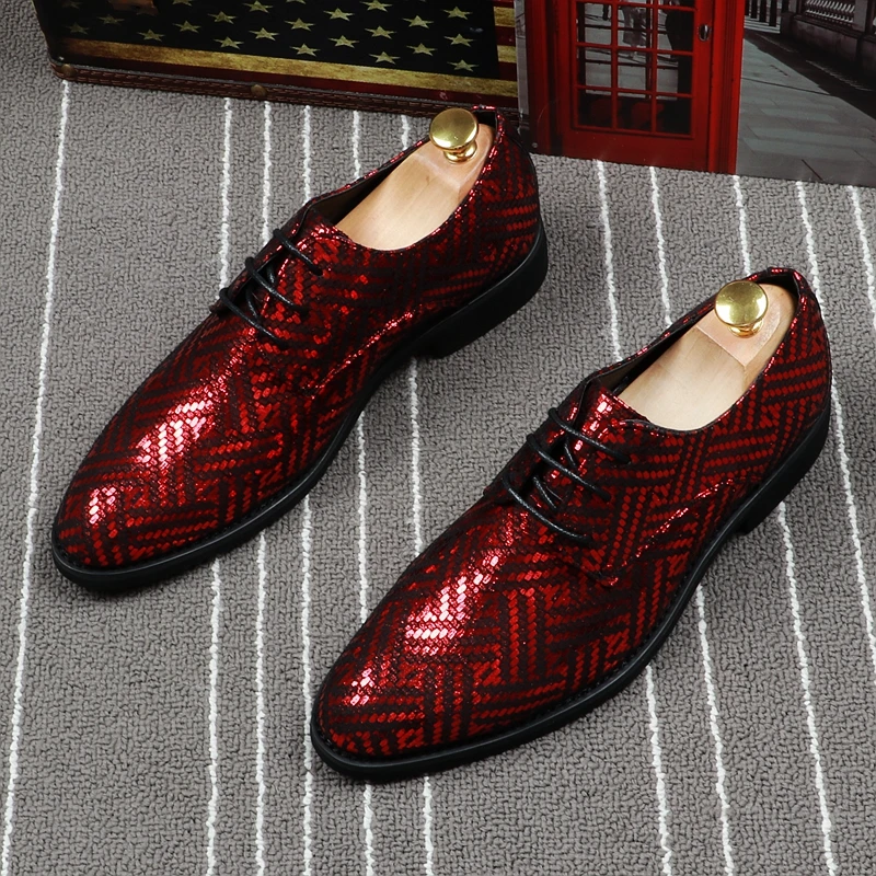 red and silver dress shoes