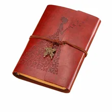 DELVTCH A6 Loose-leaf Retro PU Leather Cover Kraft Paper Strap Notebook w/ Butterfly Vintage Blank Diary Book Traveler Hand book vintage leather notebook key design vintage cowhide paper retro straps diary doodle book notepads diary