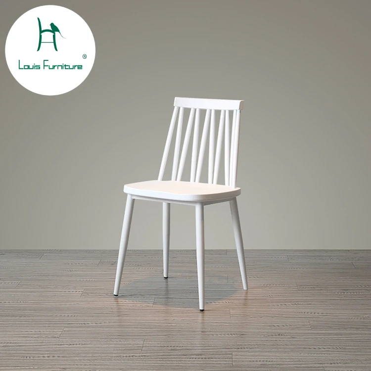 

Louis Fashion Dining Chairs Small Apartment Leisure Home Creative Nordic Simple Coffee Plastic Backrest Iron Tripod