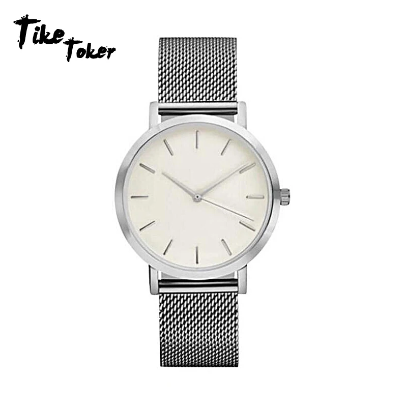 Men Women Fashion Stainless Steel Strap Analog Quartz Wrist Watch Luxury Simple Style Designed Bracelet Watches Clock 2018 | Наручные