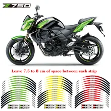 Новая высококачественная 12 шт подходит мотоциклетная наклейка для колес полоса светоотражающий обод для Kawasaki Z750