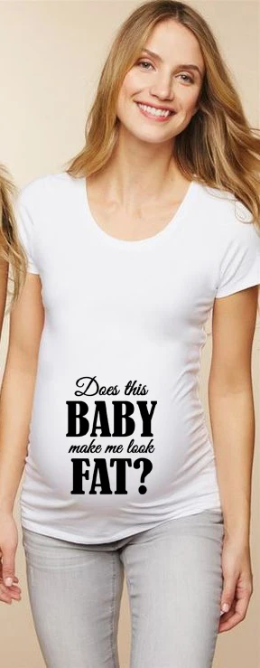 

Does This Baby Make Me Look Fat Summer Pregnant Maternity T Shirts Short Sleeve Casual Pregnancy Clothes Funny Letter Print Tee