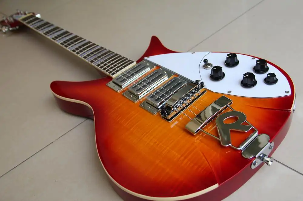 

New Arrival rickenback 360 electric guitar Ricken 325 3 pickups electric guitar Rick custom guitar in cherry sunburst 330 120528
